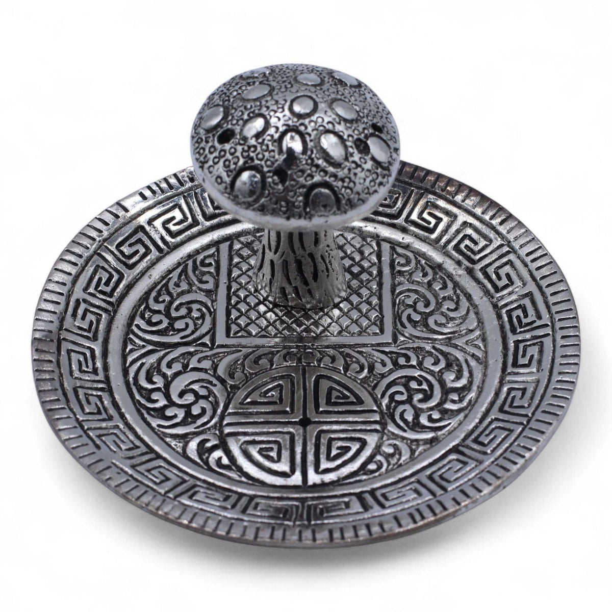 Mushroom Plate – Silver Effect – Incense Holder