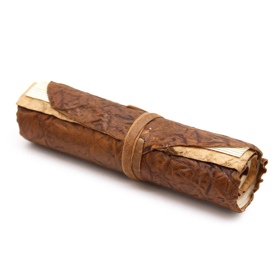 Natural Rolled Leather Journal — 96 Pages - Leather Notebooks – Vintage Style Journals - SIXTH HOUSE
