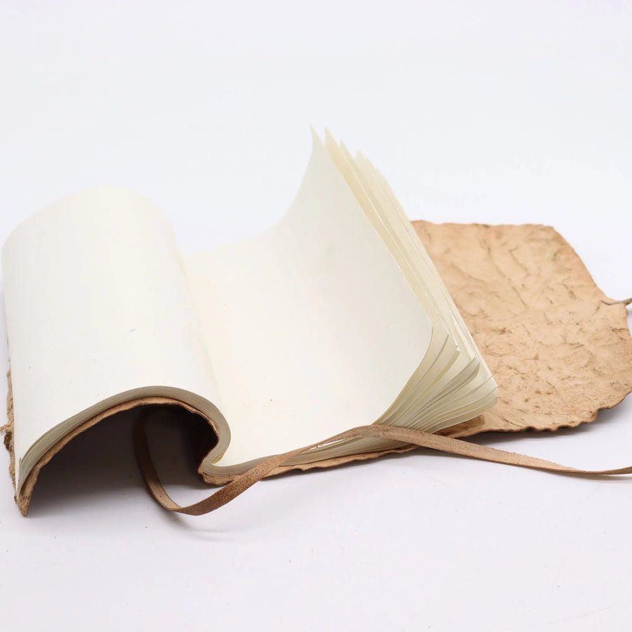 Natural Rolled Leather Journal — 96 Pages