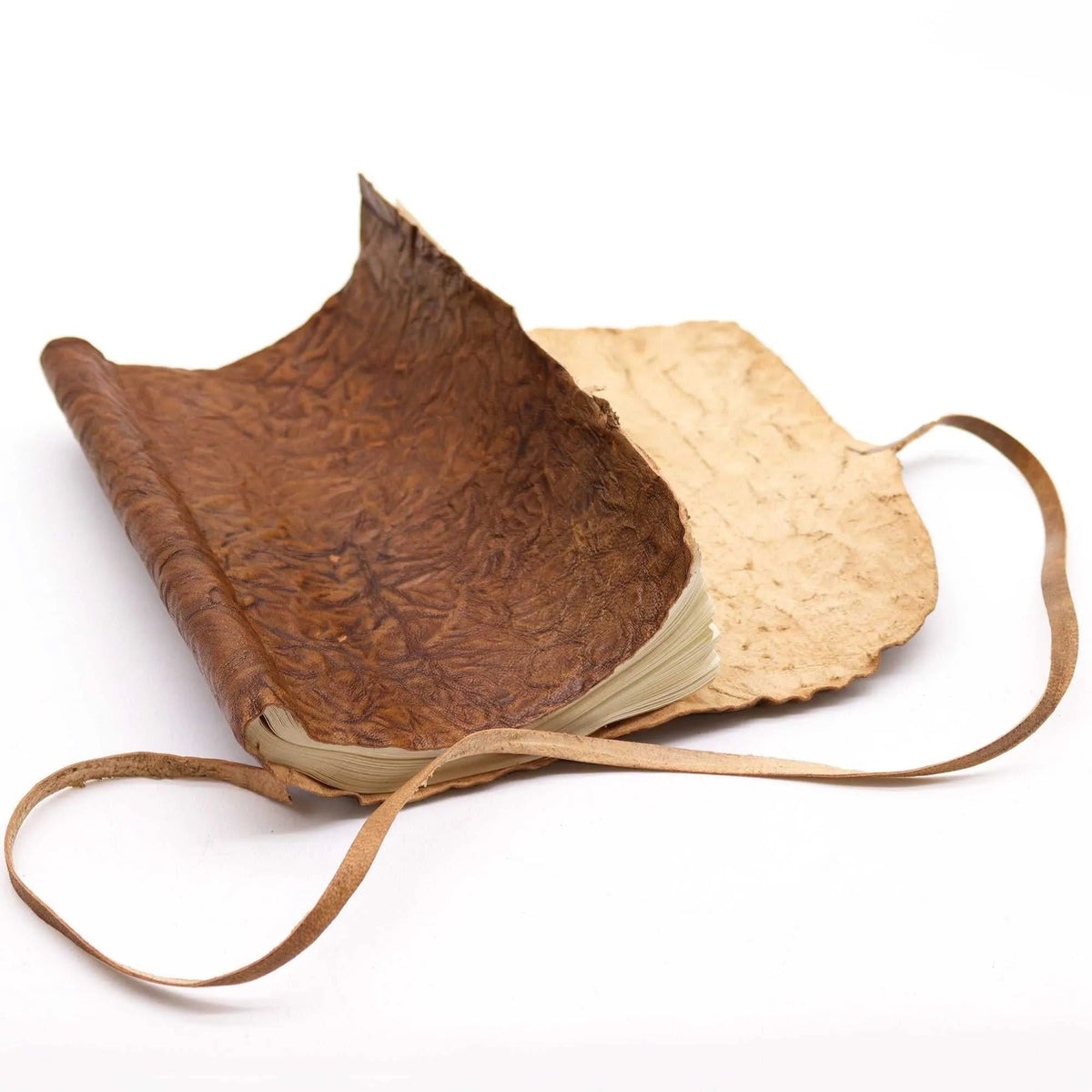 Natural Rolled Leather Journal — 96 Pages - Leather Notebooks – Vintage Style Journals - SIXTH HOUSE