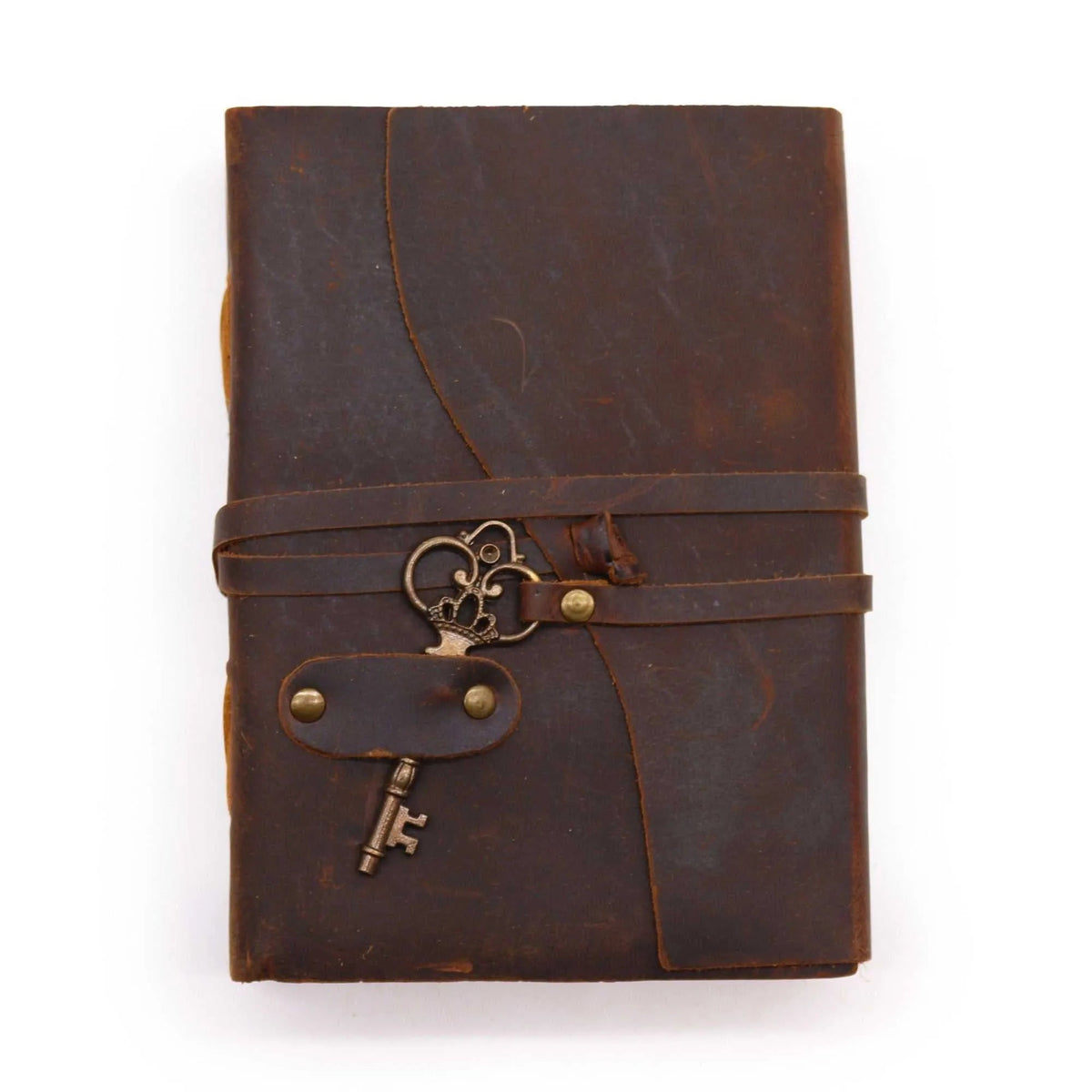 Oiled Brown Leather Grimoire with Key — 200 Pages