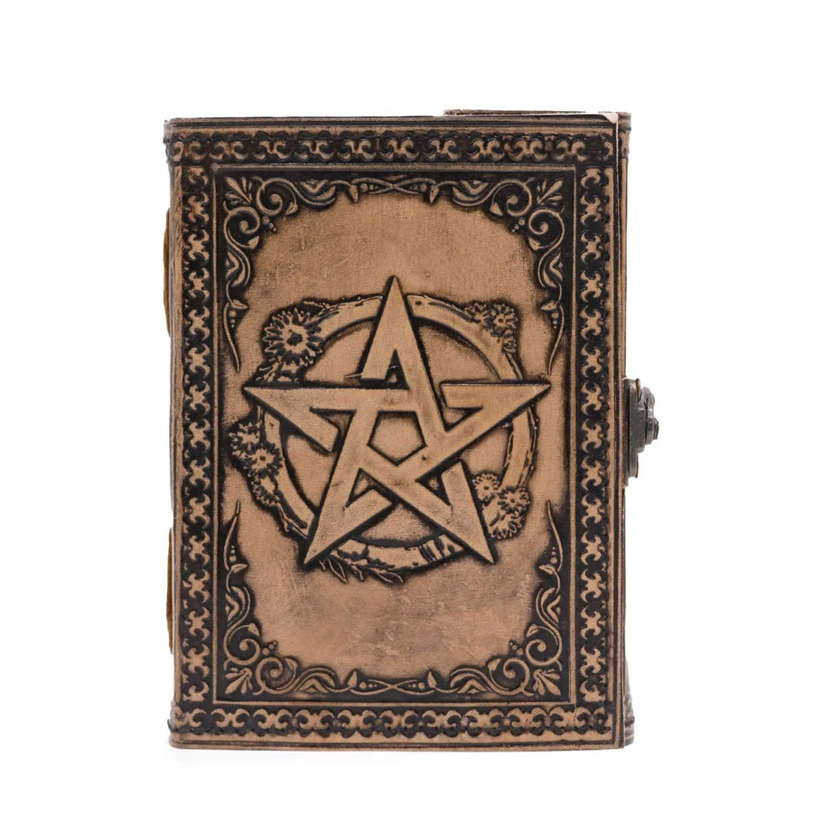 Pentacle Leather Grimoire — 200 Pages - Leather Notebooks – Vintage Style Journals - SIXTH HOUSE