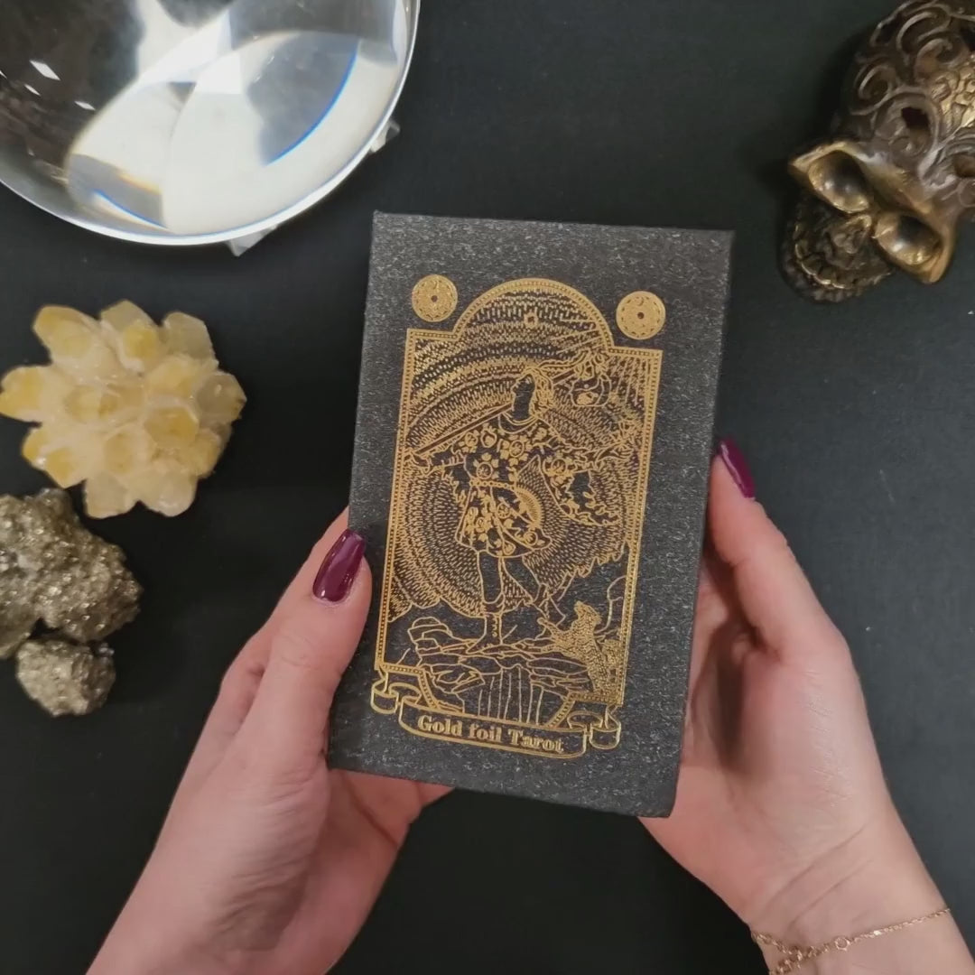 Gold Foil Tarot Set with Book – Gift Box