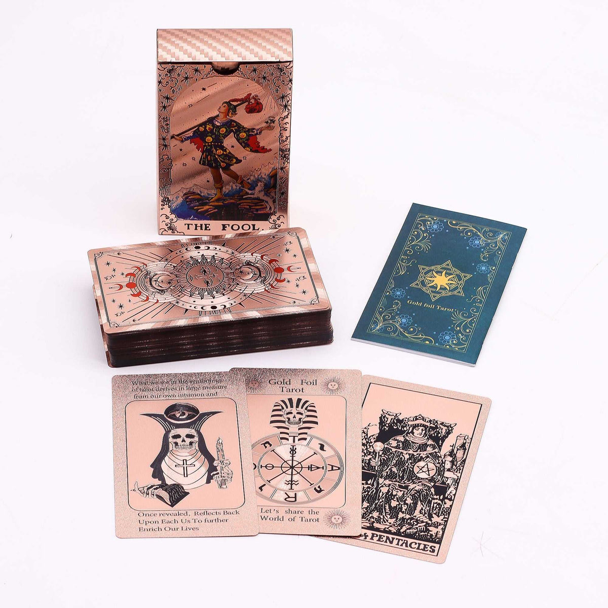 Rose Gold Foil Tarot Card Set – Moon Phase & Booklet - Tarot Cards - SIXTH HOUSE