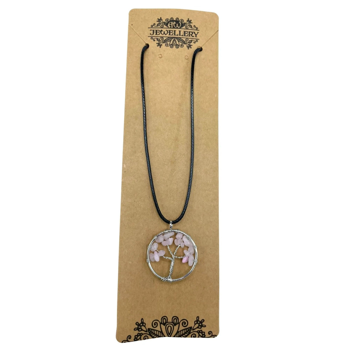 Rose Quartz Tree of Life Gemstone Necklace - Gemstone Necklace - SIXTH HOUSE