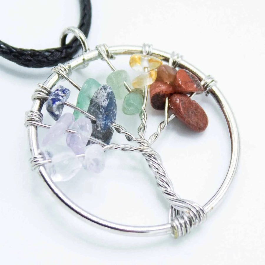 Seven Chakra Tree of Life Gemstone Necklace