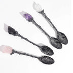 Seven Gemstone Spoons — Dark Silver - Set of 7 Ancient Witch Gemstone Spoons - SIXTH HOUSE