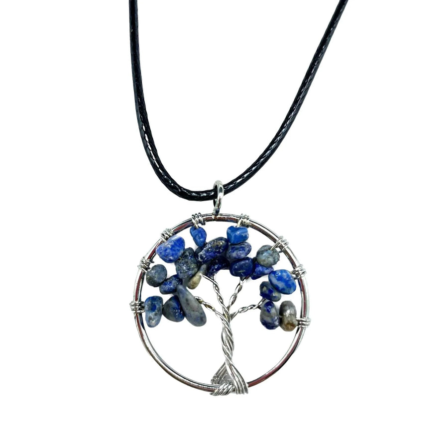 Sodalite Tree of Life Gemstone Necklace - Gemstone Necklace - SIXTH HOUSE