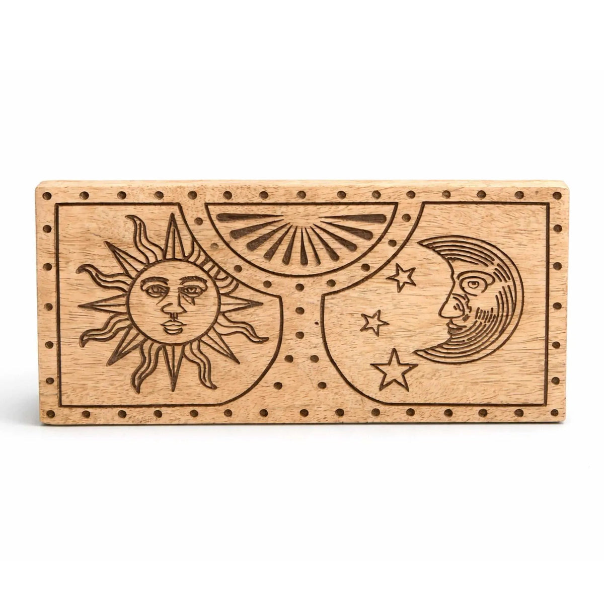 Sun & Moon Carved Wooden Storage Box - Tarot Card Storage & Reading Boxes - SIXTH HOUSE