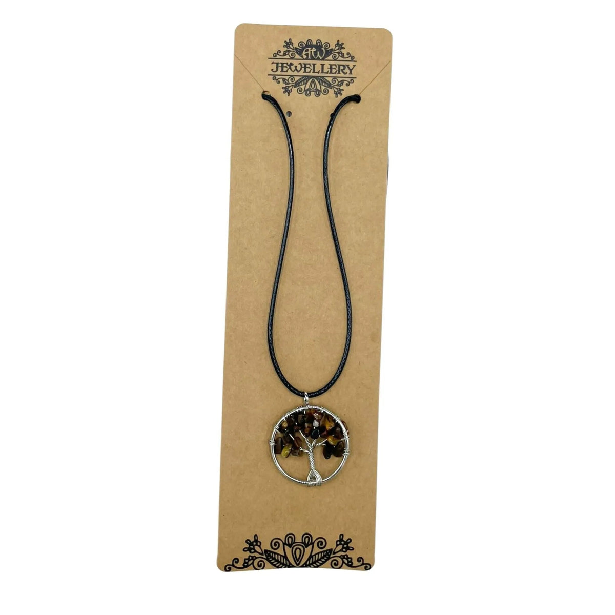 Tiger Eye Tree of Life Gemstone Necklace - Gemstone Necklace - SIXTH HOUSE