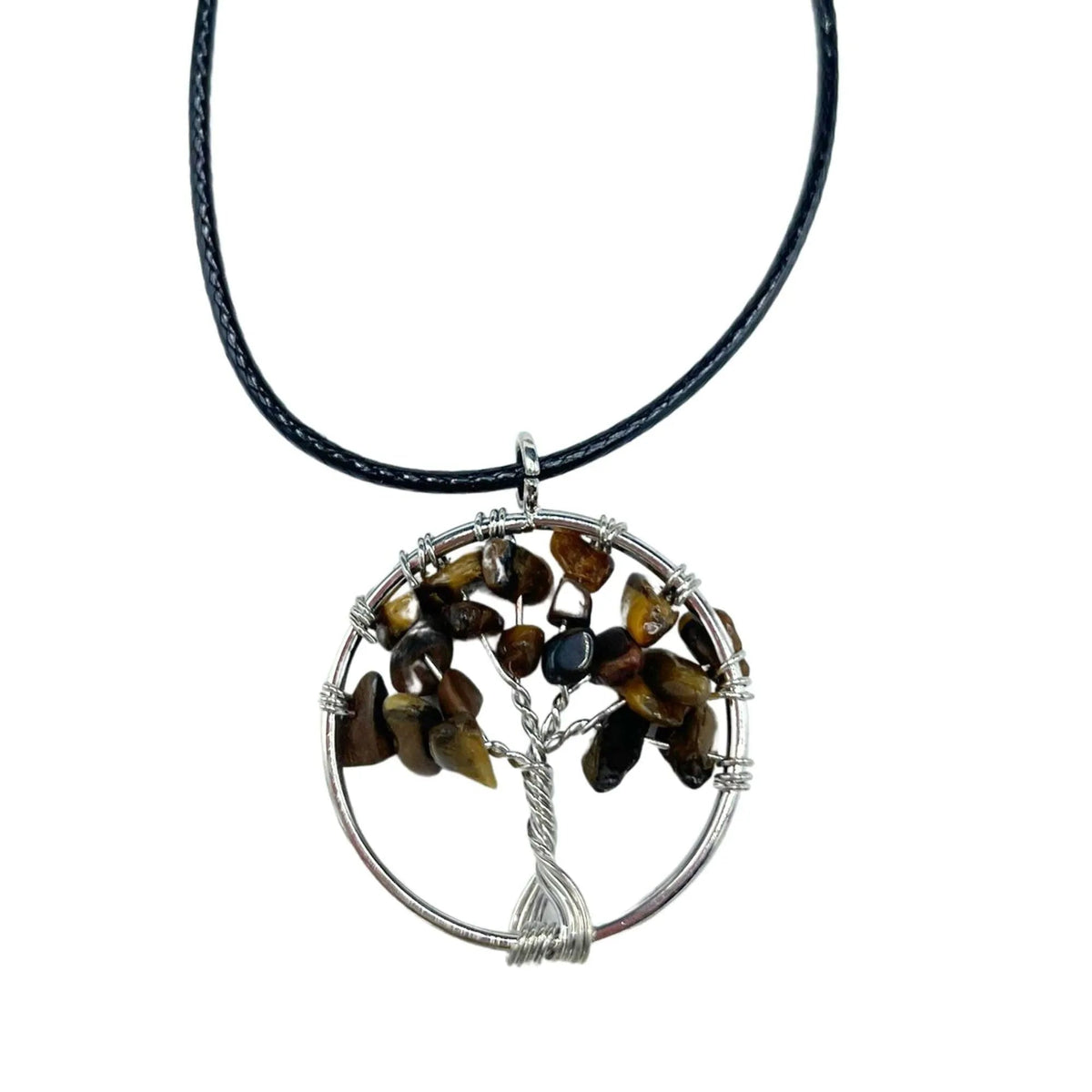 Tiger Eye Tree of Life Gemstone Necklace - Gemstone Necklace - SIXTH HOUSE