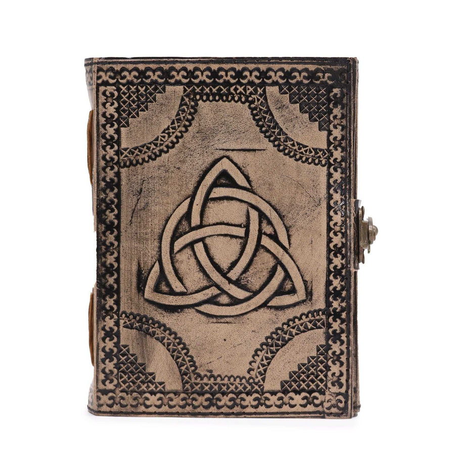 Triquetra Leather Grimoire — 200 Pages - Leather Notebooks – Vintage Style Journals - SIXTH HOUSE